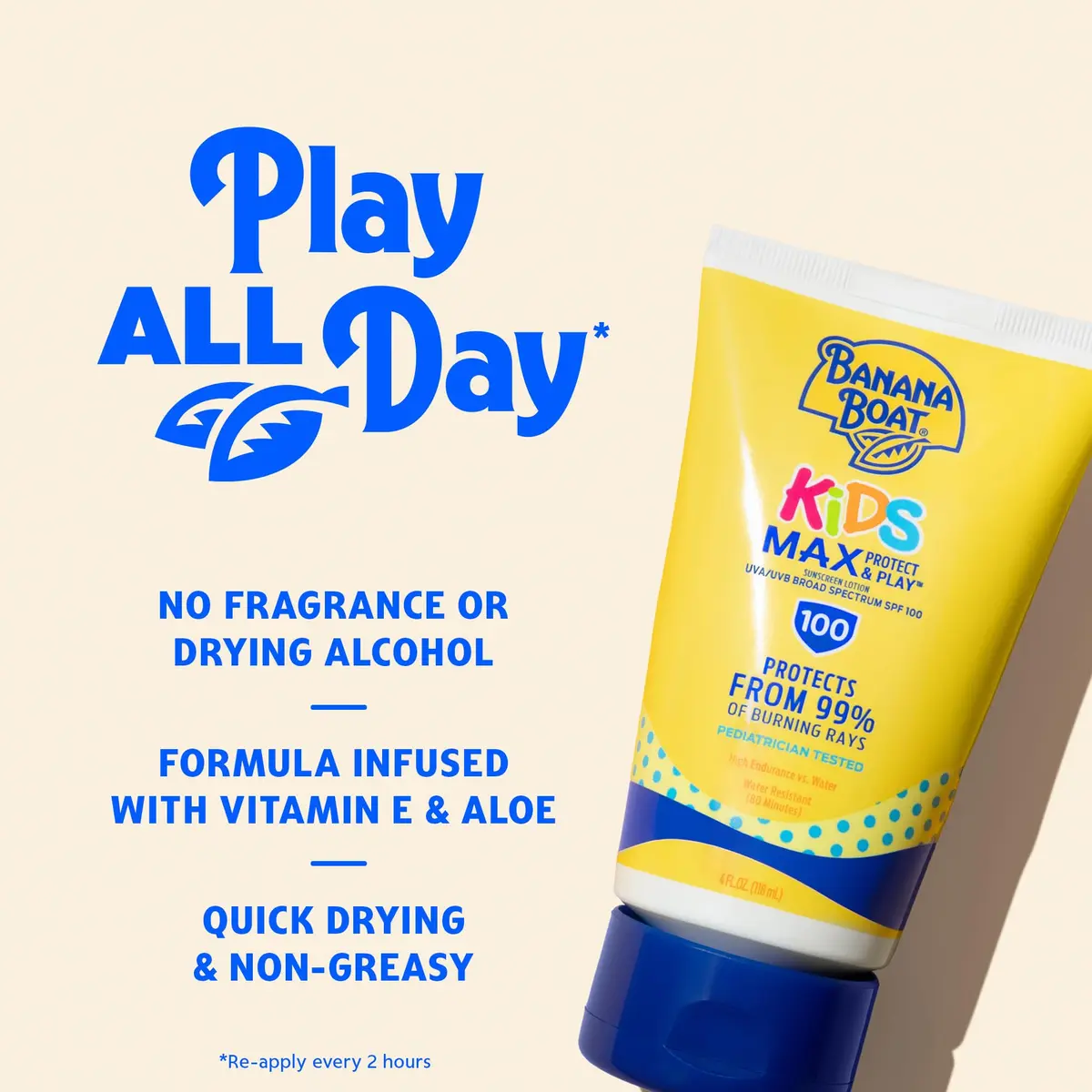Banana Boat Kids Max Protect & Play Lotion Sunscreen SPF 100 118ml (4 Fl Oz) | Protects Against 99% of Burning Rays - view 3