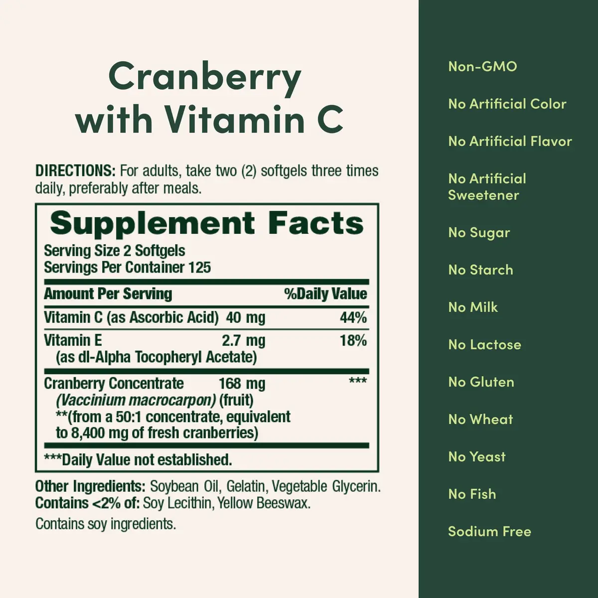 Nature's Bounty Cranberry Pills for Women Urinary Tract Health, 250 Softgels | Cranberry Concentrate & Vitamin C Support - view 5