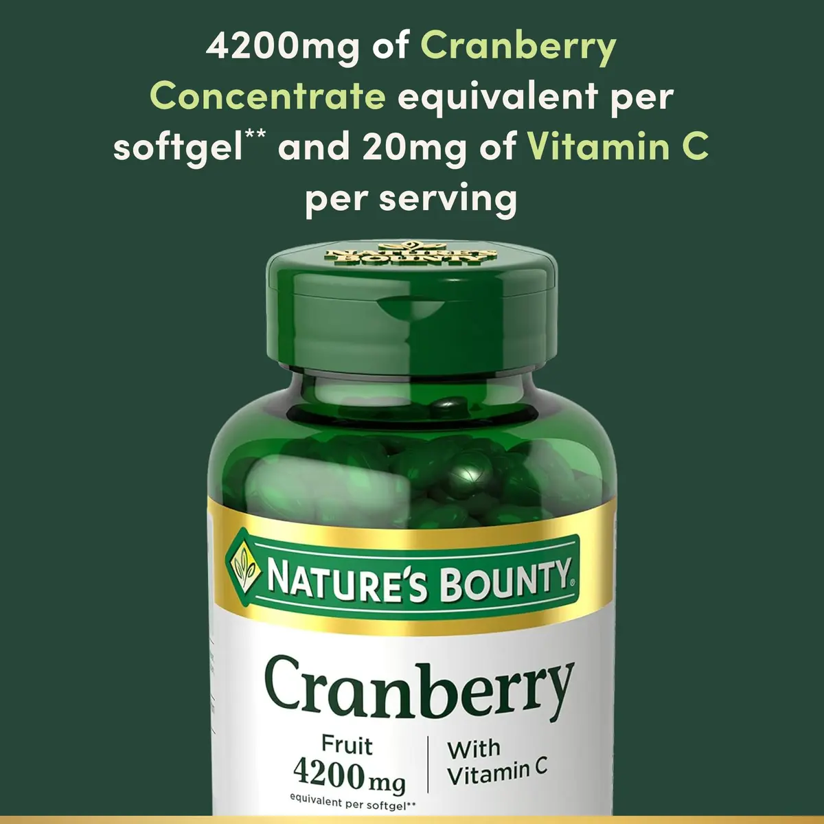 Nature's Bounty Cranberry Pills for Women Urinary Tract Health, 250 Softgels | Cranberry Concentrate & Vitamin C Support - view 3