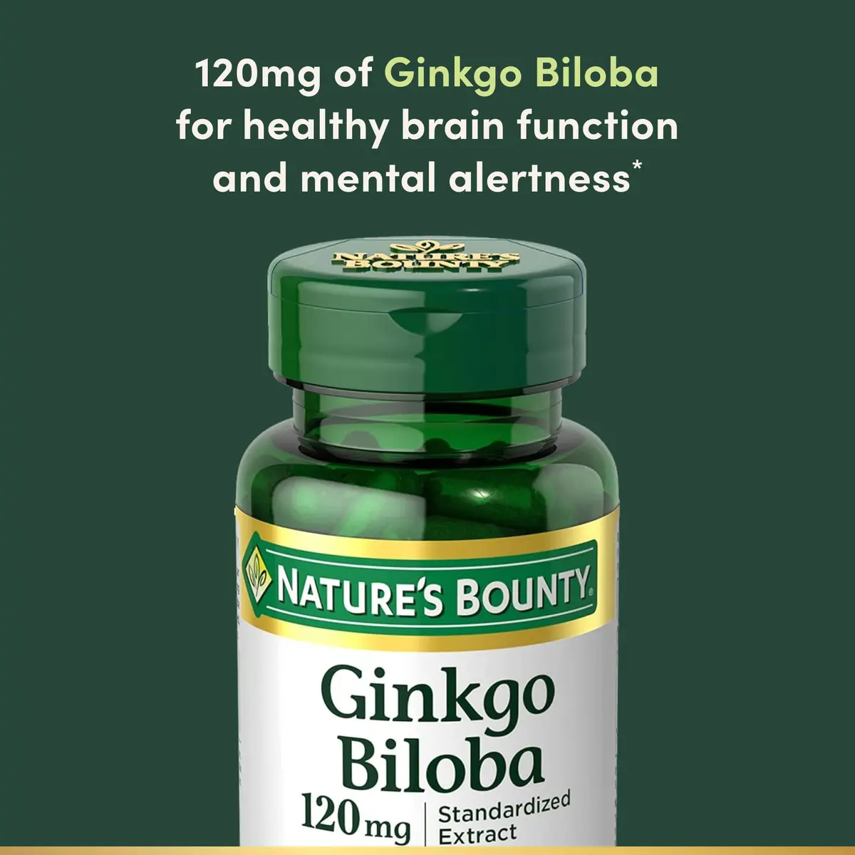 Nature's Bounty Ginkgo Biloba Capsules 120mg | Memory Support & Brain Function - view 3