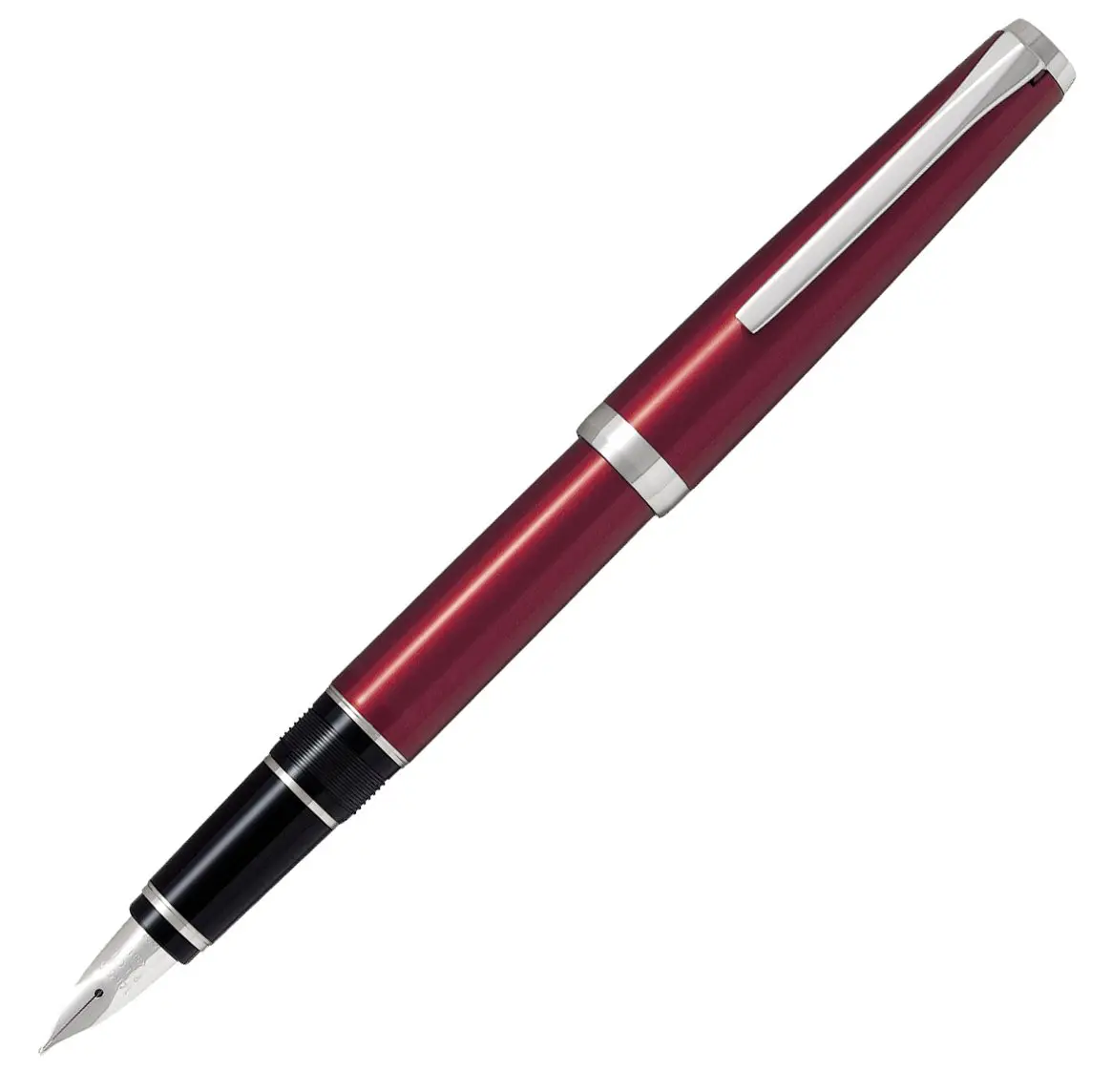 PILOT Metal Falcon Collection Fountain Pen, Burgundy Barrel, Fine Nib | Elegant, Refillable & Artful (70-120 chars) - main product image