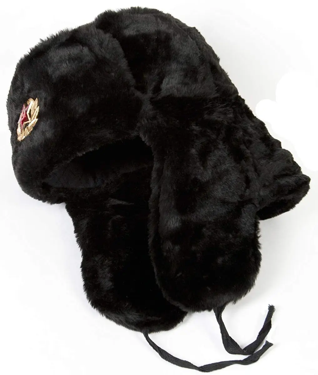 PETON Black Russian Soviet Army Military Cossack Ushanka Hat Size L | Authentic Winter Headwear - view 3