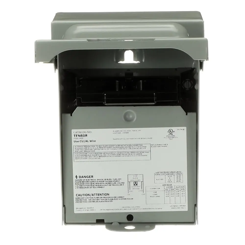 ABB TFN60RCP Weatherproof AC Disconnect Switch 60A 240V | Non-Fusible, 1 Phase, 10kAIC - main product image