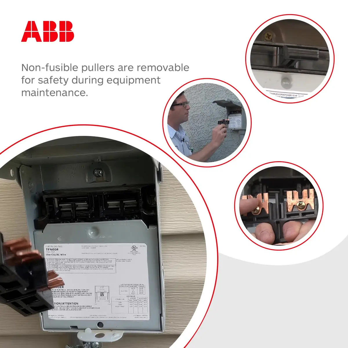 ABB TFN60RCP Weatherproof AC Disconnect Switch 60A 240V | Non-Fusible, 1 Phase, 10kAIC - view 4