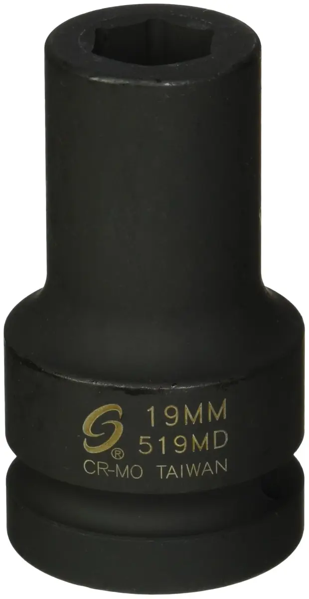 Sunex Tools SOC 19MM 1 Inch Deep Impact Socket | Chrome Molybdenum Steel, 1" Drive, Black | Long-lasting, Impact-Grade - main product image