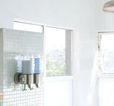 simplehuman Wall Mount Pumps, Twin 15 fl. oz. Stainless Steel | Space-Saving Shower Dispenser - view 3