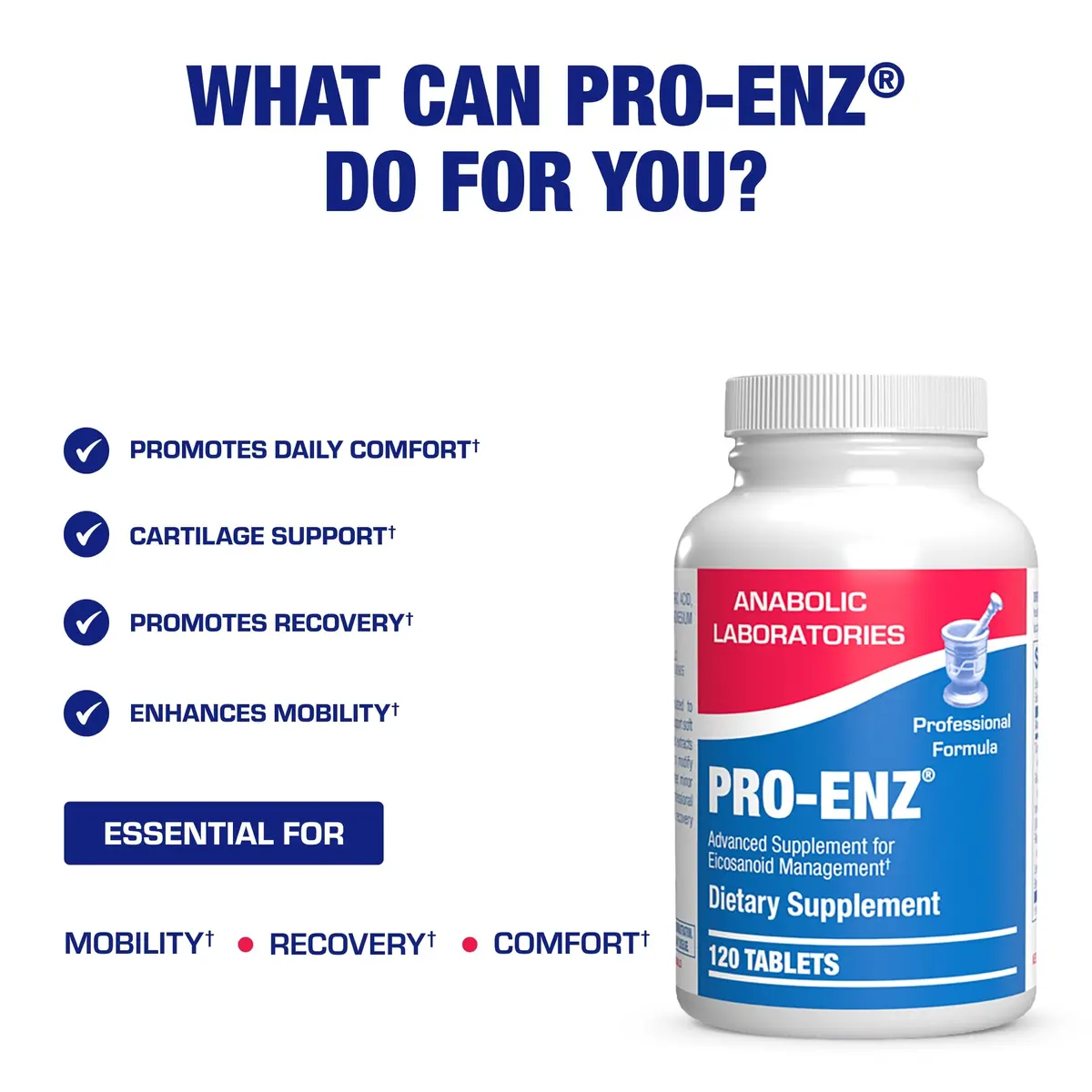 Pro ENZ Joint Support Supplement - Clinical Formula Turmeric Boswellia for Joint & Cartilage Mobility (120 Servings) - view 3