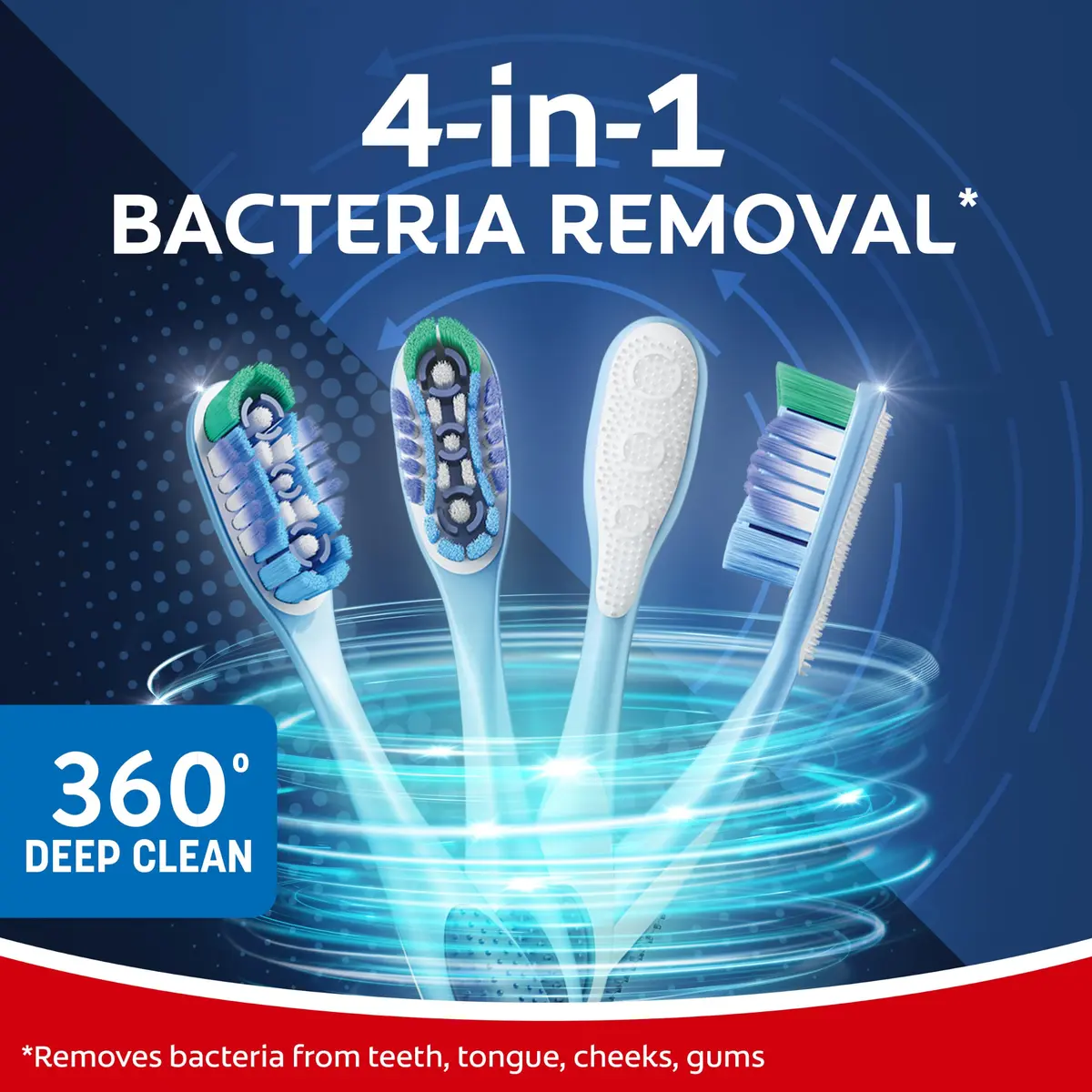 Colgate 360 Deep Clean Soft Toothbrushes, 4 Count (Pack of 1) | Multi-Height Bristles & Tongue Cleaner - view 4