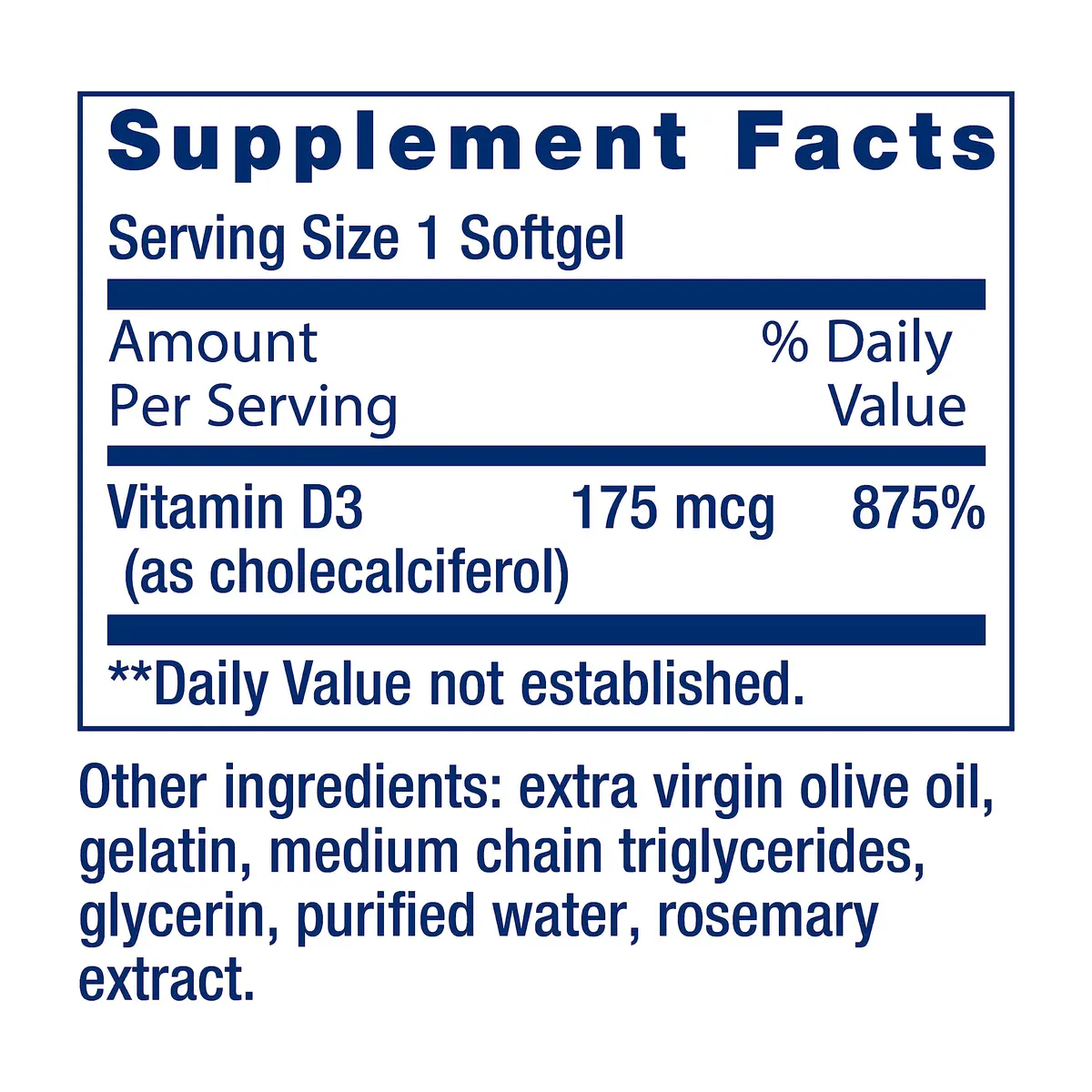 Life Extension Vitamin D3 175 mcg (7000 IU) | Bone & Immune Support, 60 Softgels - view 3