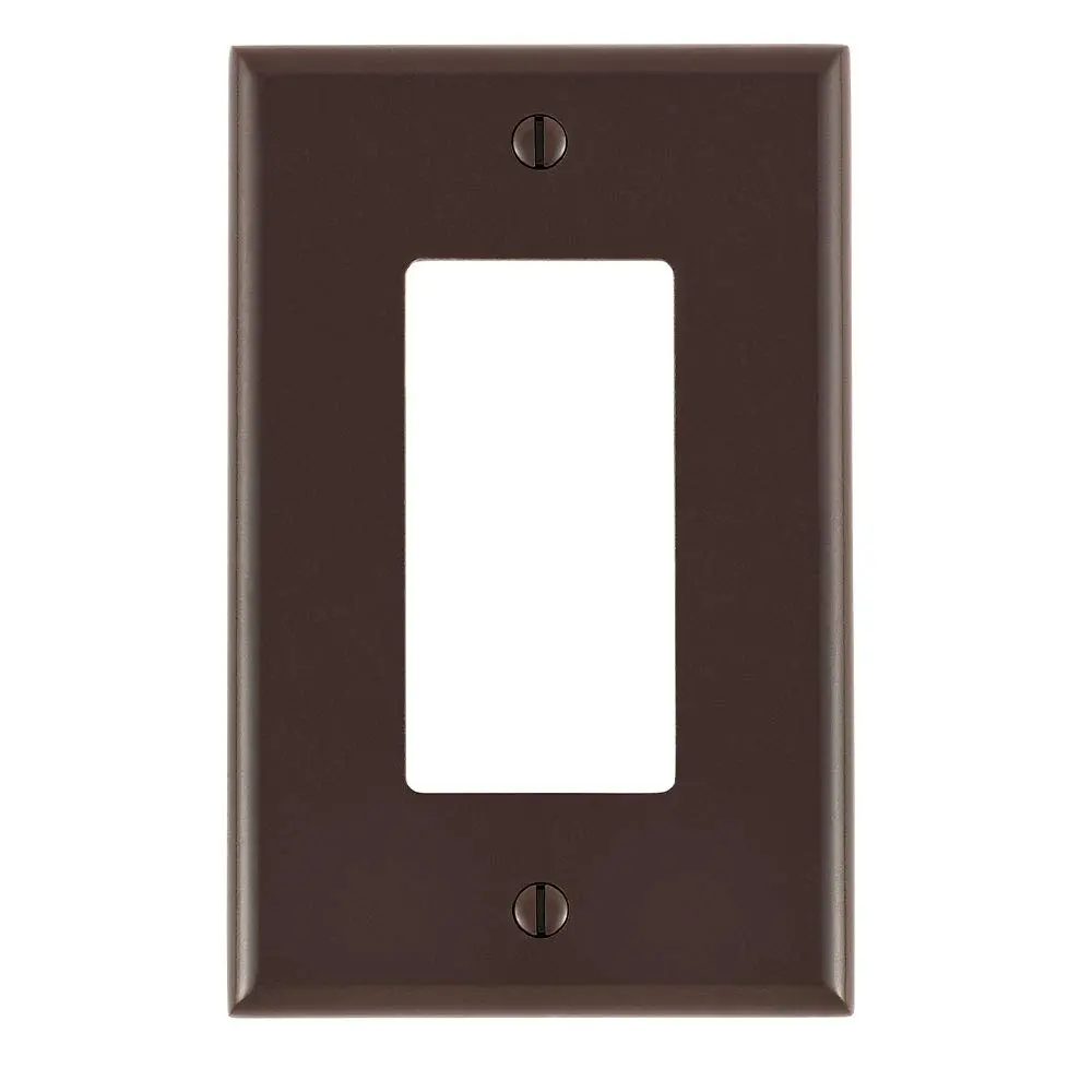 Leviton 1-Gang Decora Wallplate, Midway Size, Thermoset, Brown | High Dielectric Strength & Dust Resistance - main product image