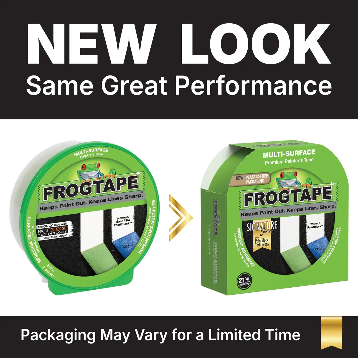 FrogTape Multi-Surface Painter's Tape with PAINTBLOCK, 0.94 in x 60 Yds | Sharp Edges, Clean Removal - view 2