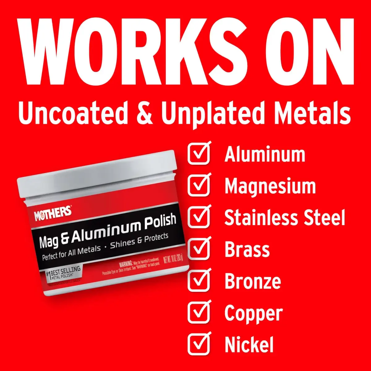 Mothers Mag & Aluminum Polish 3.78 L (128 oz.) | Restores Dull & Neglected Metals - view 5