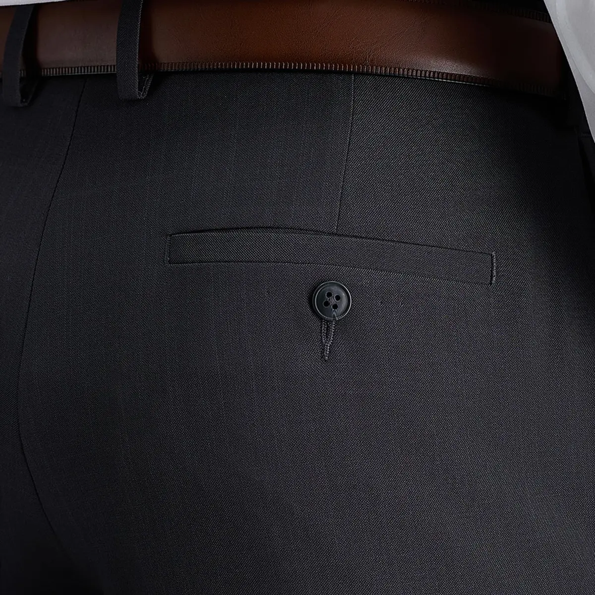 Haggar Men's E-Clo Repreve Classic Fit Pleat Front Dress Pant with Hidden Expandable Waistband Medium Grey 34W x 29L | Recycled Water Bottle Fabric - view 3