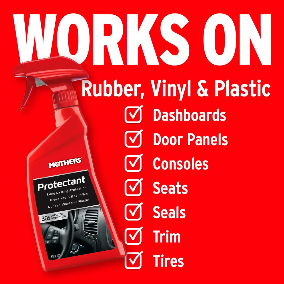 Mothers Protectant 1 Gallon (3.78 L) | Long-Lasting UV Protection for Rubber, Vinyl & Plastic - view 5