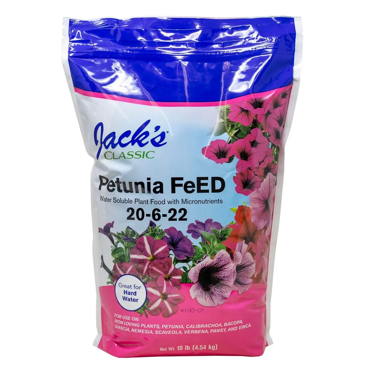 Jack's Classic 20-6-22 Petunia Feed Water-Soluble Fertilizer 10lb | Iron & Micronutrients for Lush Growth - main product image
