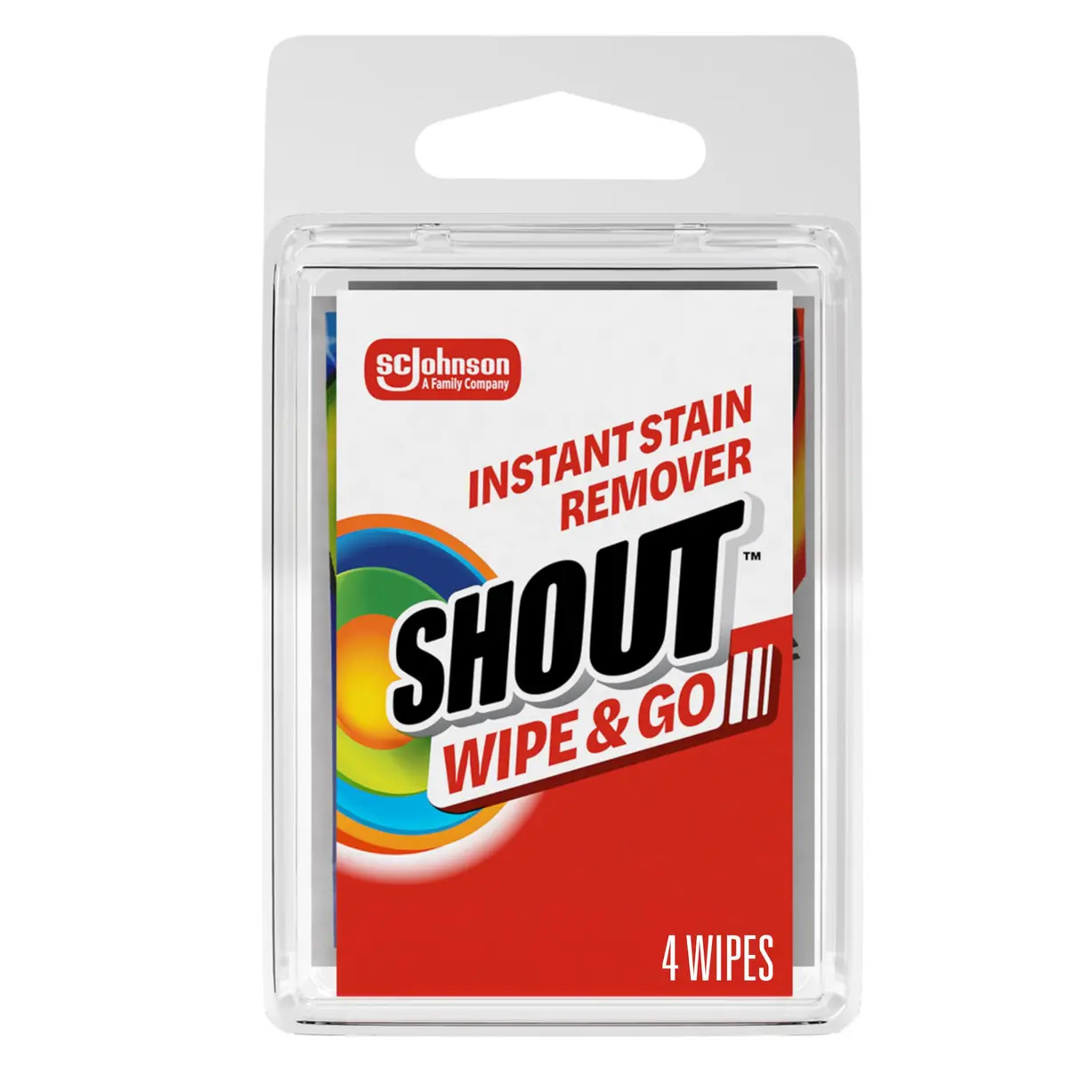 Shout Wipe & Go Instant Stain Remover Wipes, 4 Count (156 g) | Tough on Stains, Gentle on Fabric - main product image