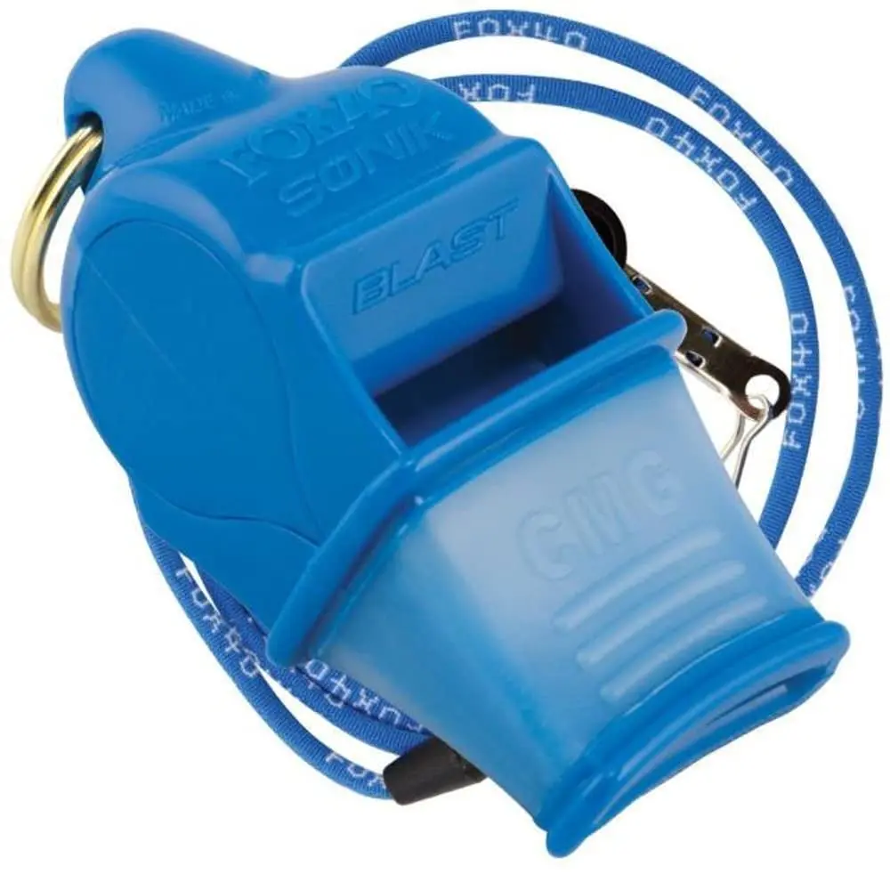Fox 40 Sonik Blast CMG Blue Whistle | 120dB Loud, Pea-Less, Marine-Grade Safety Whistle - main product image