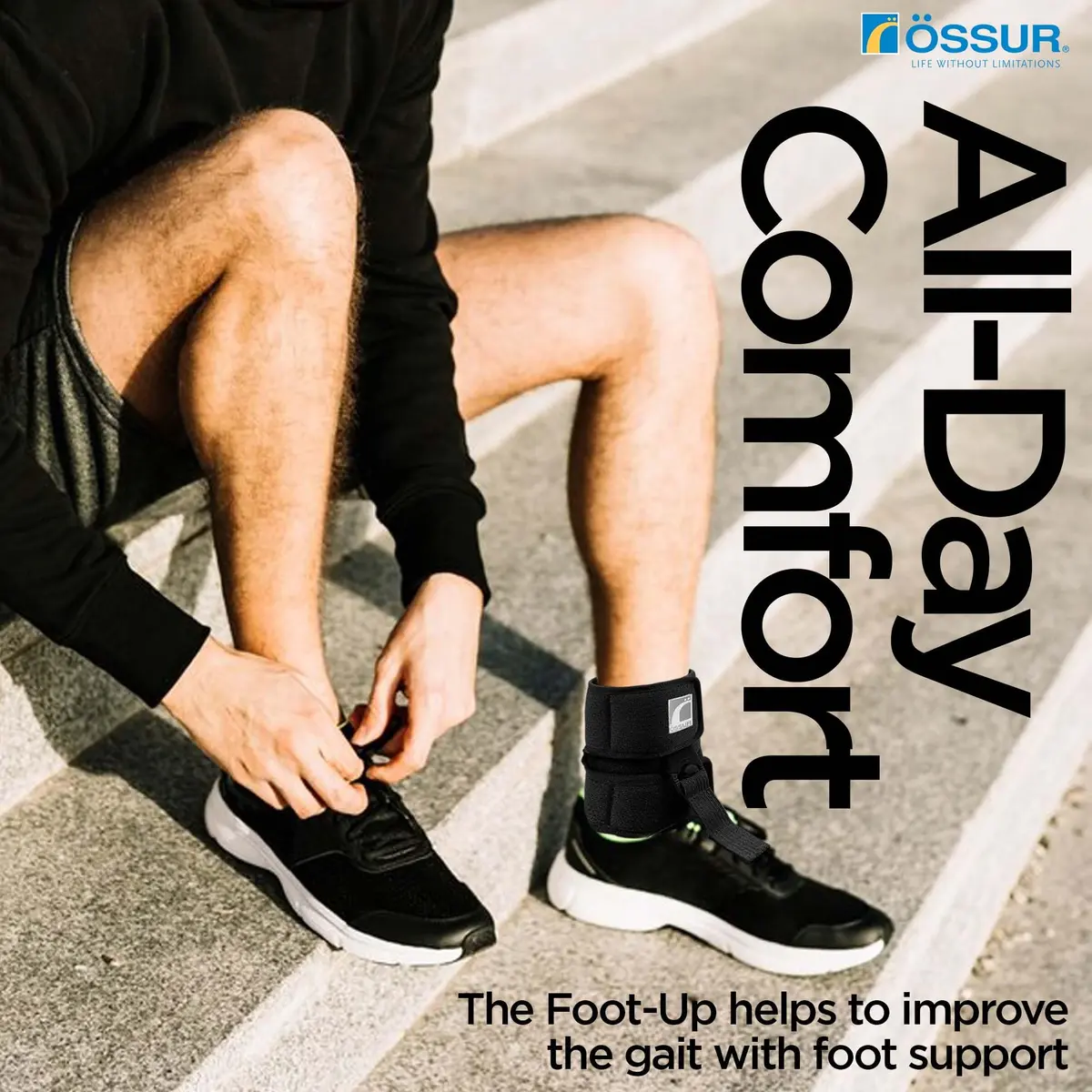 Ossur Foot-Up Drop Foot Brace | Ankle-Foot Orthosis for Drop Foot Support | Lightweight, Adjustable Wrap for All-Day Comfort | Breathable Material for All Day Walking (Black, Large) - view 7