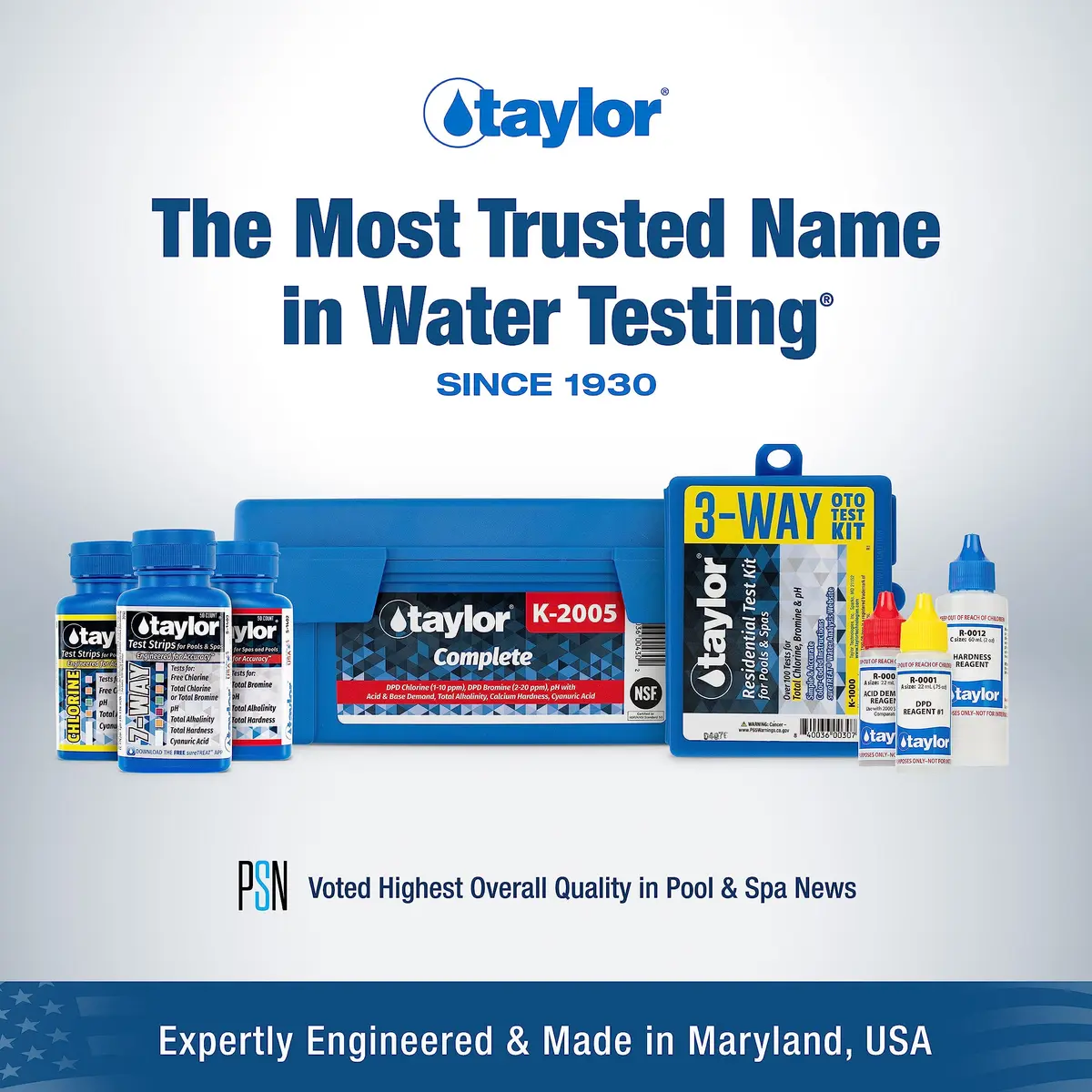 Taylor Technologies K-1004 DPD 6-in-1 Pool Test Kit | Tests Free & Total Chlorine, Bromine, pH, Acid Demand & Alkalinity - view 3