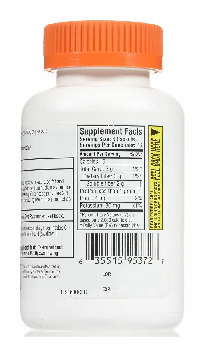 Quality Choice Daily Fiber Capsules for Regularity, 160 Count | Supports Digestive Regularity & Heart Health - view 5