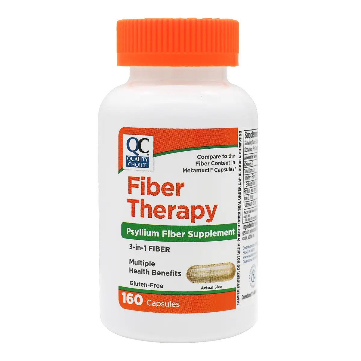 Quality Choice Daily Fiber Capsules for Regularity, 160 Count | Supports Digestive Regularity & Heart Health - main product image