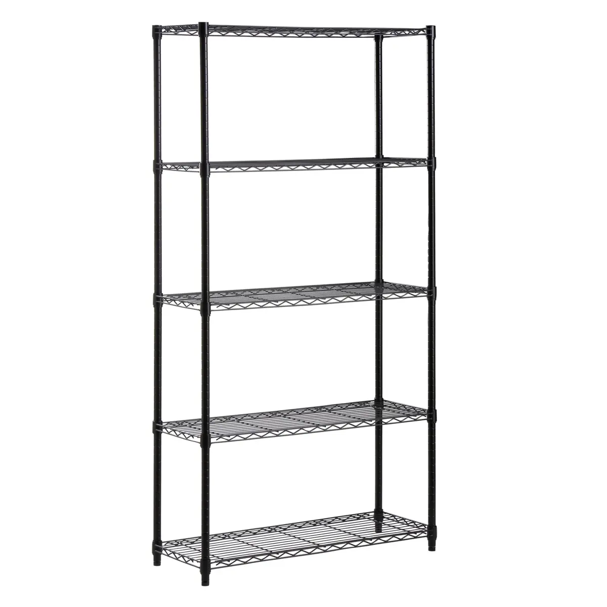 Honey-Can-Do 5-Tier Black Wire Shelf Unit 213cm (72in) | Heavy Duty 1000lb Capacity for Home & Garage - view 3