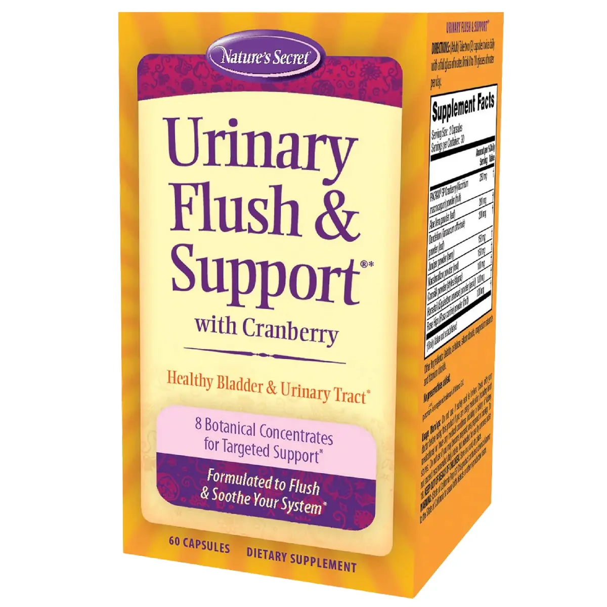 Nature's Secret Urinary Support Capsules 60 Count | Cranberry & Botanicals for Urinary Wellness - main product image