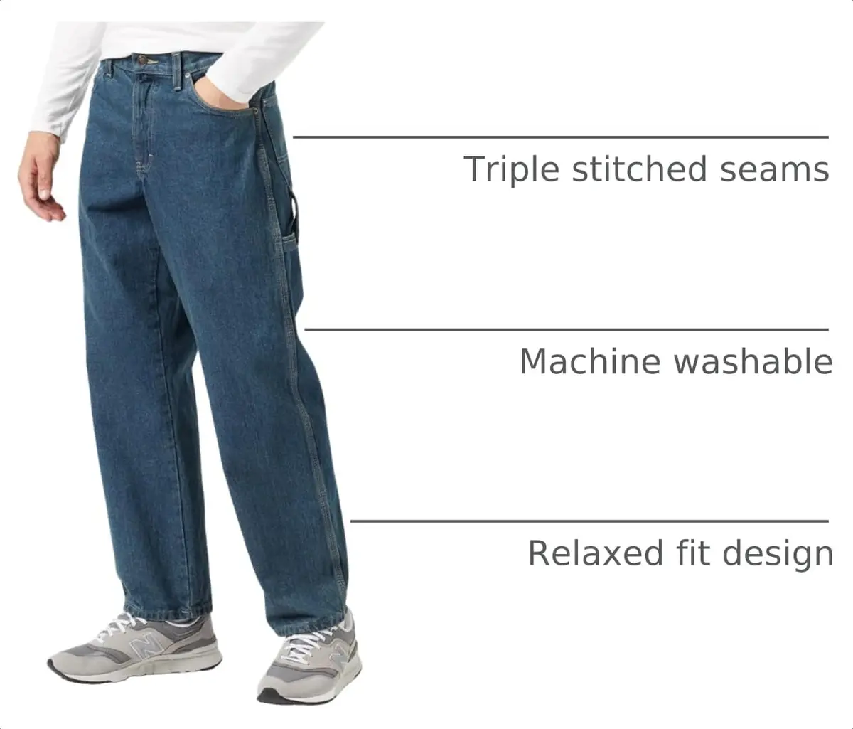 Dickies Relaxed Fit Carpenter Jeans 33W x 30L | Heavyweight Denim for Work & Casual - view 4