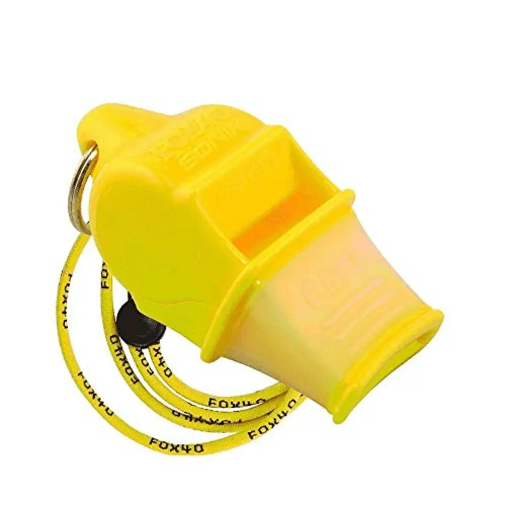 Fox 40 Sonik Blast CMG Whistle with Break Away Lanyard - Yellow | Loudest Pealess Safety Whistle - main product image