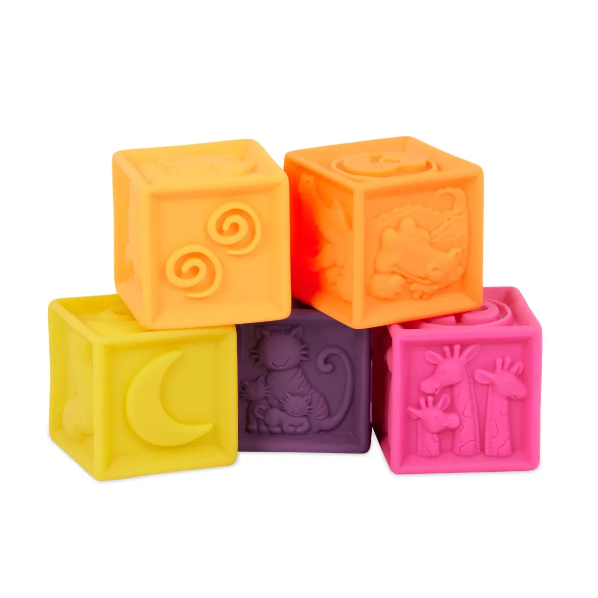 B. toys One Two Squeeze Soft Building Blocks 10 Pack | Educational Toy for Babies 6+ Months - view 7