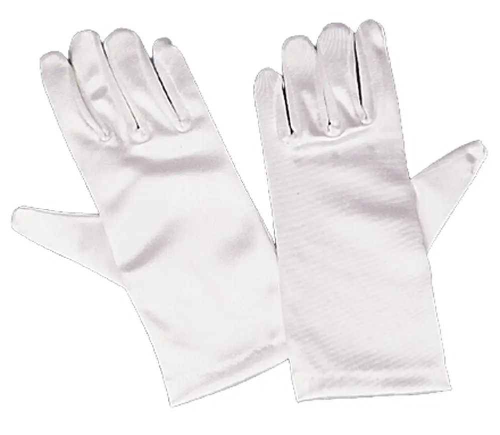 Lito Girls White Satin Gloves Medium (4-7) | Elegant Special Occasion Accessory - main product image
