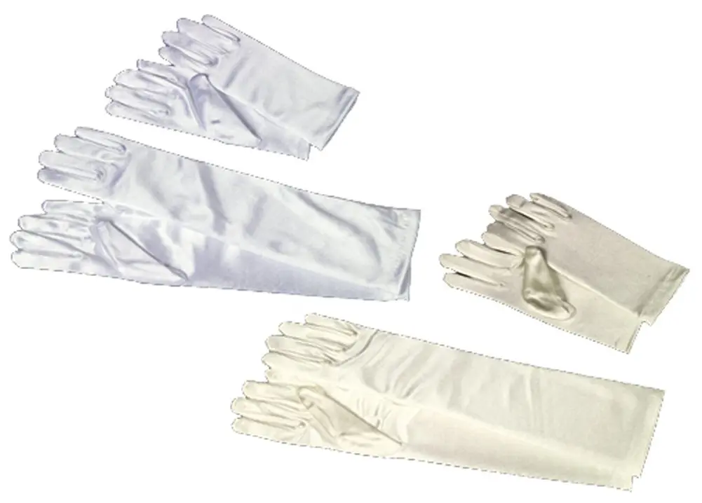 Lito Girls White Satin Gloves Medium (4-7) | Elegant Special Occasion Accessory - view 3