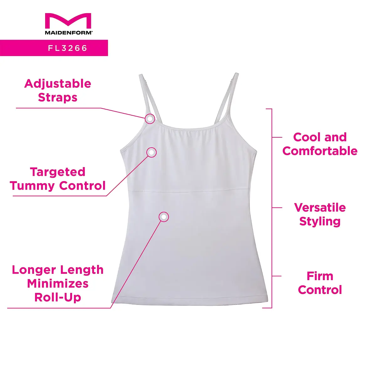 Maidenform Long Length Camisole Fl3266 | Shaping & Smoothing for Women - view 4
