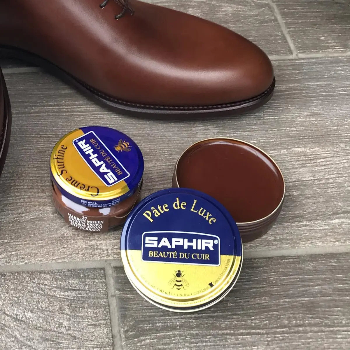 SAPHIR Beauté du Cuir Pate De Luxe Wax Shoe Polish 50ml (1.7 Fl Oz) | Mirror Shine & Leather Protection - view 3
