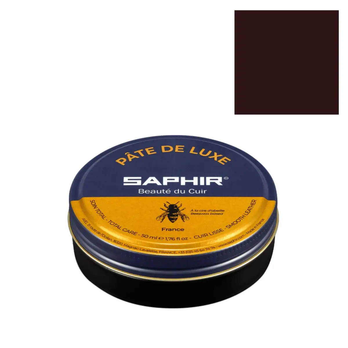 SAPHIR Beauté du Cuir Pate De Luxe Natural Wax Shoe Polish 50ml (1.7 Fl Oz) | Professional Shine & Protection - main product image