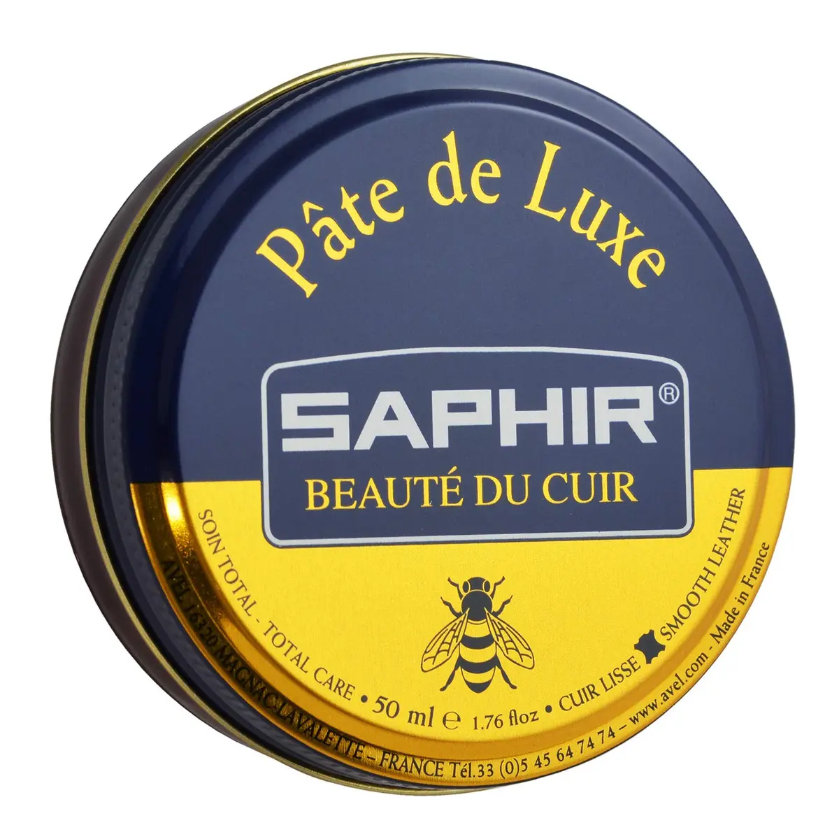 SAPHIR Pâte de Luxe Natural Wax Shoe Polish Mahogany 50ml (1.69 Fl Oz) | Superior Shine & Protection for Smooth Leather - main product image