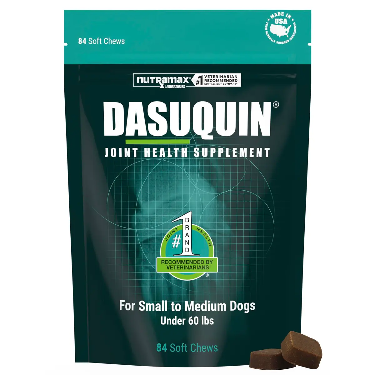 Nutramax Dasuquin Joint Supplement for Small/Med Dogs 84 Soft Chews | Supports Healthy Joints & Cartilage - main product image