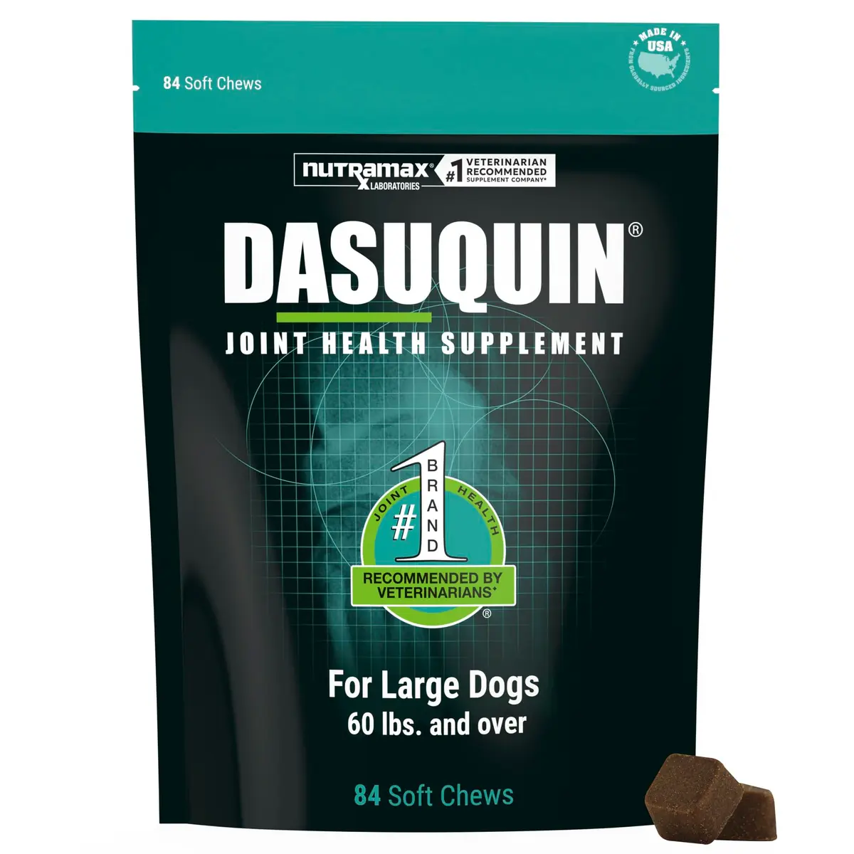 Nutramax Dasuquin Joint Supplement for Large Dogs, Soft Chews, 84ct | Supports Healthy Joints & Cartilage - main product image