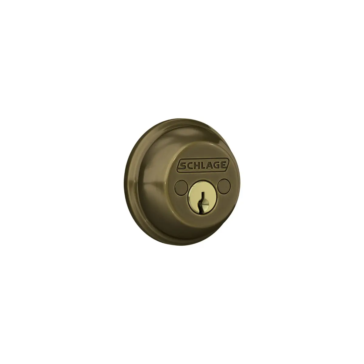 SCHLAGE B62N609 Double Cylinder Deadbolt, Keyed 2 Sides, Antique Brass, 16.51 cm (6.5 in) - view 3