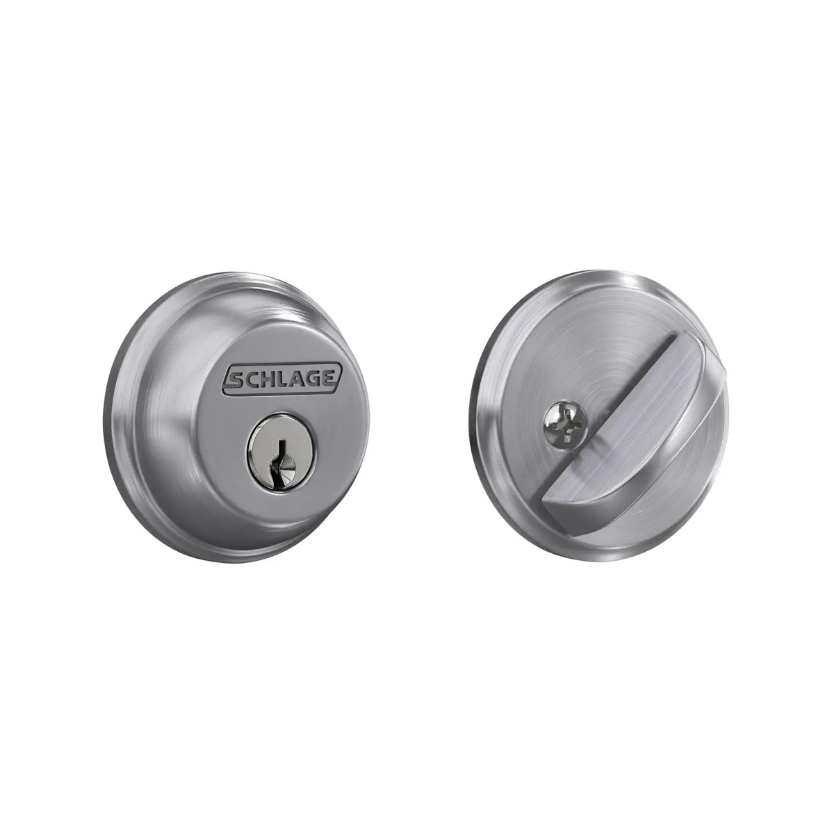 SCHLAGE Single Cylinder Front Door Deadbolt Satin Chrome | Highest Security Grade 1 - main product image
