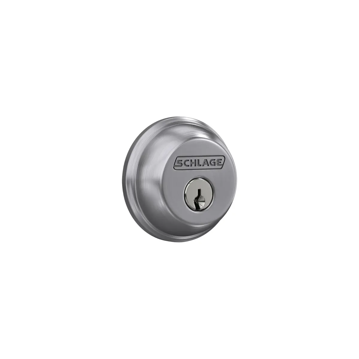 SCHLAGE Single Cylinder Front Door Deadbolt Satin Chrome | Highest Security Grade 1 - view 2