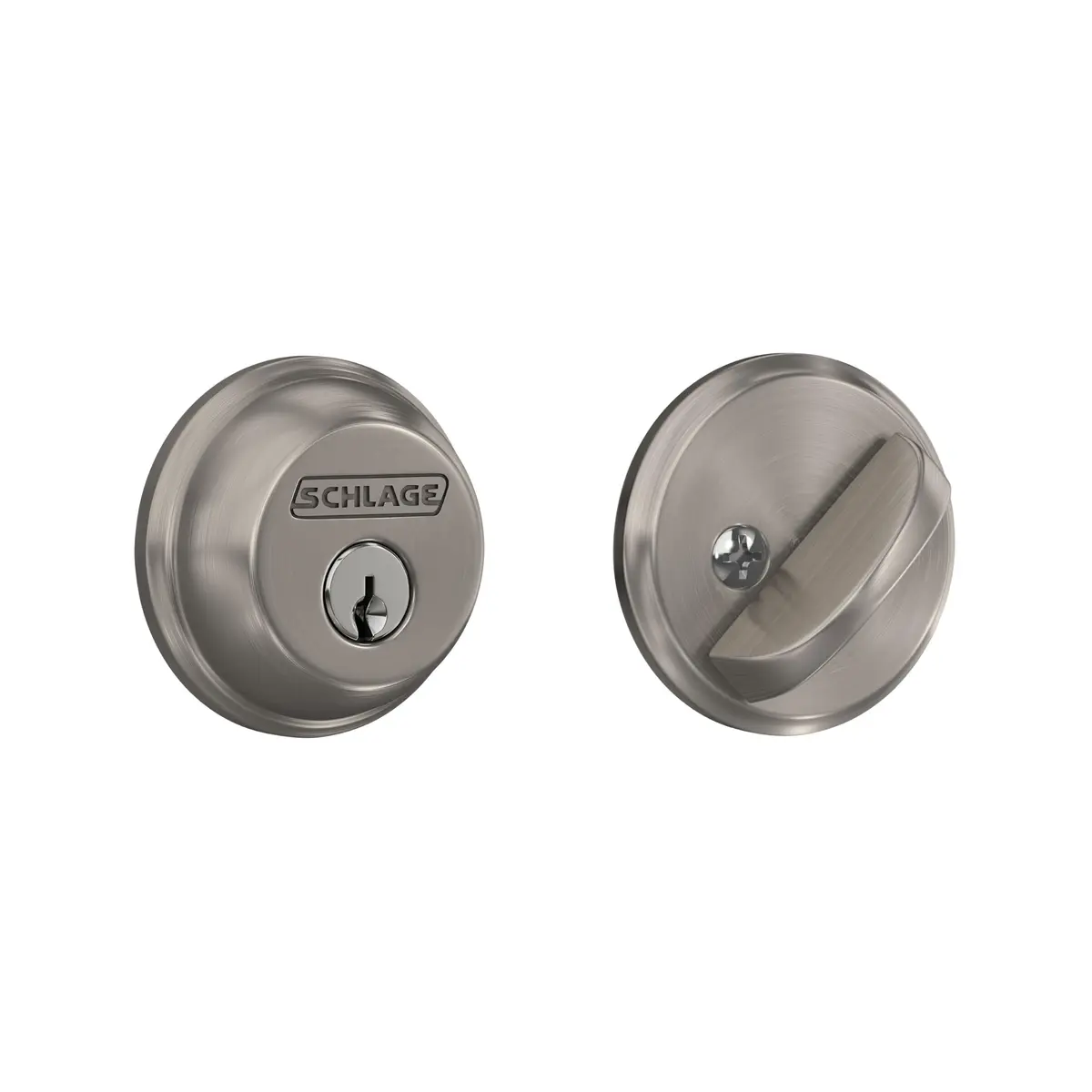 Schlage Single Cylinder Deadbolt Satin Nickel | Highest Security Grade 1/AAA Certified - main product image