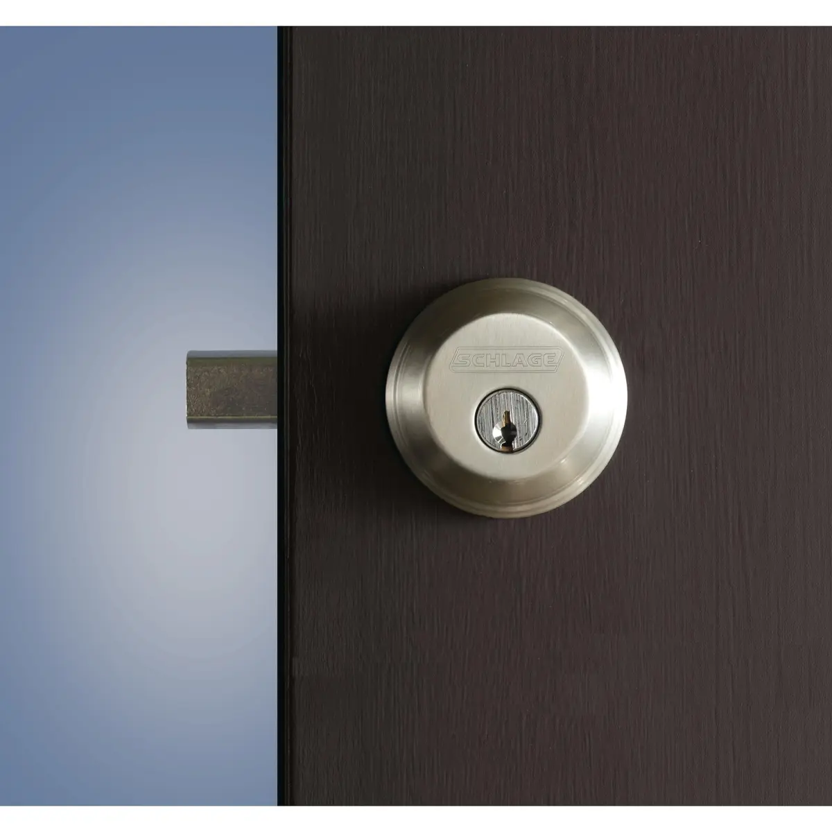 Schlage Single Cylinder Deadbolt Satin Nickel | Highest Security Grade 1/AAA Certified - view 5