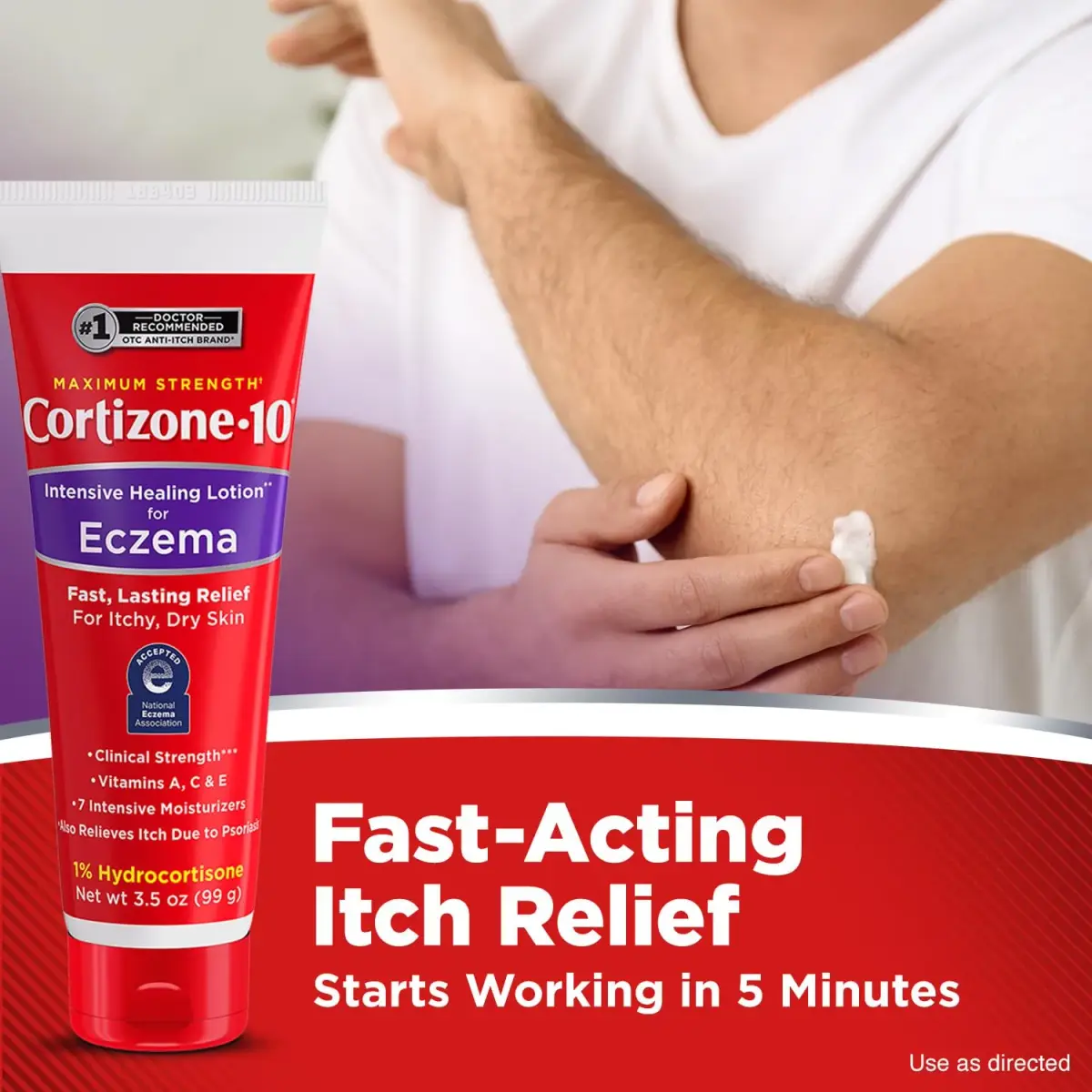 Cortizone 10 Maximum Strength Intensive Healing Lotion for Eczema 3.5 oz (99.2 ml) | Fast-Acting Anti-Itch Relief - view 3