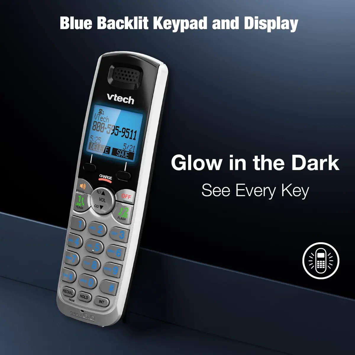 VTech Accessory Handset for DS6151 Series | Cordless, DECT 6.0, Clear Audio, Expandable up to 12 Handsets - view 5