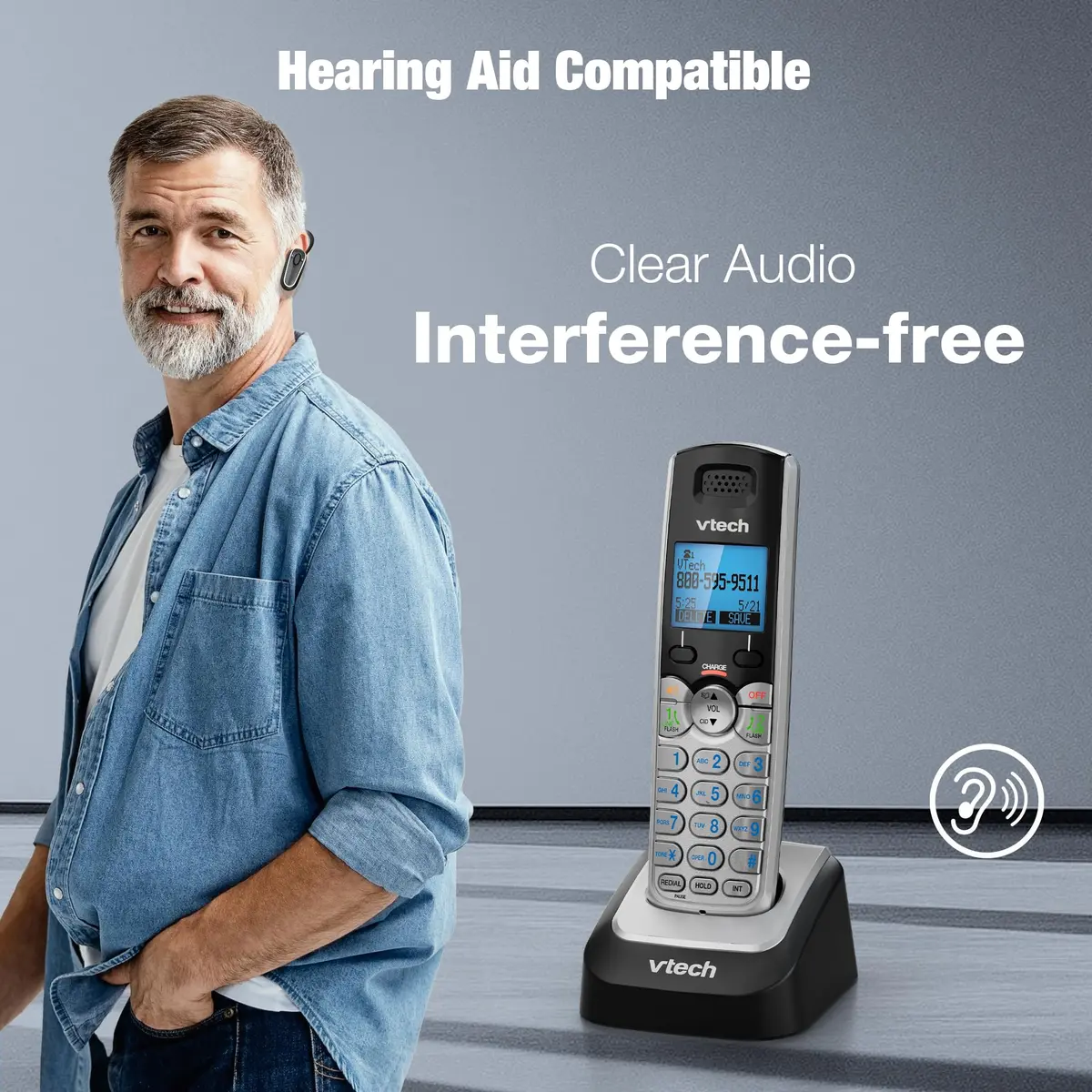 VTech Accessory Handset for DS6151 Series | Cordless, DECT 6.0, Clear Audio, Expandable up to 12 Handsets - view 7
