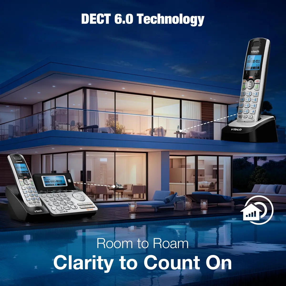 VTech Accessory Handset for DS6151 Series | Cordless, DECT 6.0, Clear Audio, Expandable up to 12 Handsets - view 9