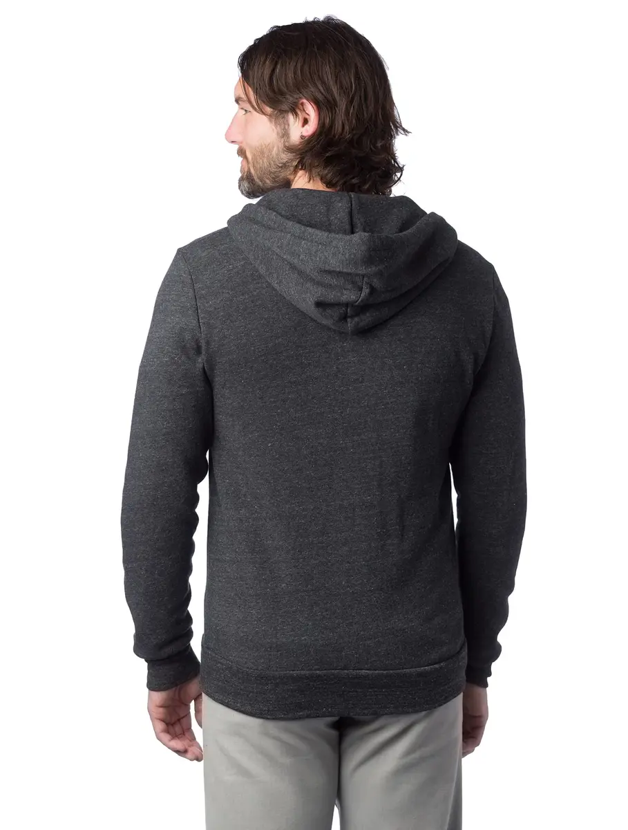 Alternative Men's Rocky Eco-Fleece Zip Hoodie Small | Slim Fit, Eco Black, Unisex - view 6