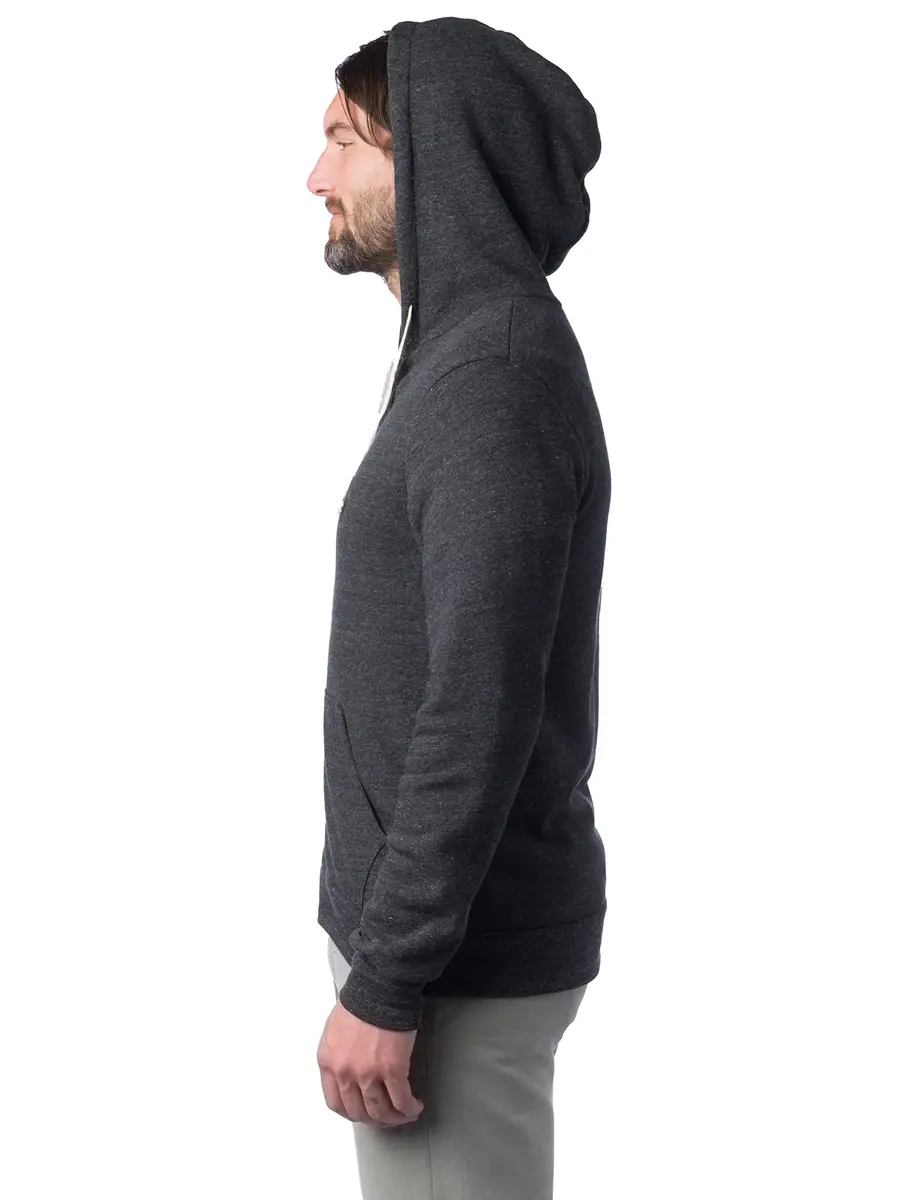 Alternative Men's Rocky Eco-Fleece Zip Hoodie Small | Slim Fit, Eco Black, Unisex - view 7