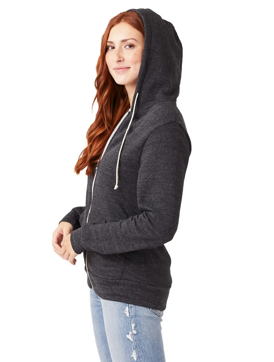 Alternative Men's Rocky Eco-Fleece Zip Hoodie Small | Slim Fit, Eco Black, Unisex - view 4
